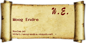 Woog Endre névjegykártya